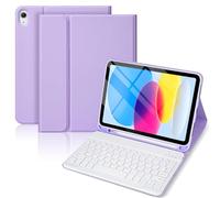 SXNIWBAI for iPad 10th /A16 11th Generation Case with Keyboard Detachable Keyboard Case for iPad 10th 10.9" 2022/A16 11th Generation 11" 2025 with Pencil Holder, Multi-Angle,UK Layout, Purple