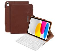 SXNIWBAI for iPad 10th /A16 11th Generation Case with Keyboard Detachable Keyboard Case for iPad 10th 10.9" 2022/A16 11th Generation 11" 2025 with Pencil Holder, Multi-Angle,UK Layout, Brown