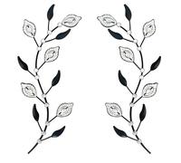 sxnzequnze 2 Pcs Metal Leaf Wall Art Crystal Bling Decorations Silver Leaves 3D Iron Handmade Home Decor Hanging Minimalist Accents Modern Set for Living Room Bathroom Bedroom Dining Room Hallway