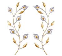 sxnzequnze Bling Metal Leaves Decoration Home Decoration Modern Minimalist Style Wall Hanging Art Living Room Bedroom Bathroom Wall Decoration Set of 2 Gold Leaves Yellow
