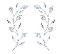 sxnzequnze Metal Leaf Decoration Home Decoration Modern Minimalist Style Wall Hanging Art Living Room Bedroom Bathroom Wall Decoration Set of 2 Silver