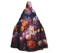 SXOOGE Beautiful Flowers 2 Halloween Cloak Unisex Robe Hooded Cape Cosplay Costume Cape for Halloween Hooded Uniform