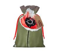 SXOOGE Beautiful Poppy Flower Ink Gift Bag with Handles and tag, Perfect for Christmas, Holiday, Birthday, Wedding or Daily Gift