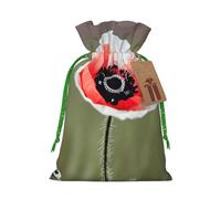 SXOOGE Beautiful Poppy Flower Ink Gift Bag with Handles and tag, Perfect for Christmas, Holiday, Birthday, Wedding or Daily Gift