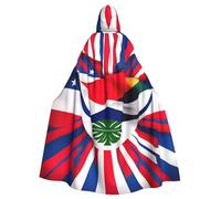 SXOOGE Costa Rica Flag Halloween Cloak Unisex Robe Hooded Cape Cosplay Costume Cape for Halloween Hooded Uniform