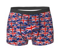 SXOOGE Flag of The United Kingdom Men's Underwear, Boxer Briefs for Men, Breathable, Elastic fabric, Essentials, Black, M