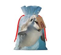 SXOOGE Funny Animal Dolphin Gift Bag with Handles and tag, Perfect for Christmas, Holiday, Birthday, Wedding or Daily Gift