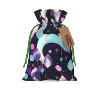 SXOOGE Glittery Pretty Pattern Gift Bag with Handles and tag, Perfect for Christmas, Holiday, Birthday, Wedding or Daily Gift