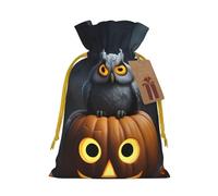 SXOOGE Halloween Owl Ghost Pumpkin 1 Gift Bag with Handles and tag, Perfect for Christmas, Holiday, Birthday, Wedding or Daily Gift
