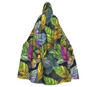 SXOOGE Herb Plant Leaves Unisex Cosplay Costume Halloween Hooded Cape Cloak for Party Dress Up Full-Length Uniform Robe