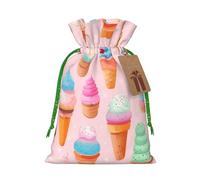 SXOOGE Many colored ice cream Gift Bag with Handles and tag, Perfect for Christmas, Holiday, Birthday, Wedding or Daily Gift