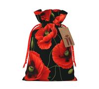 SXOOGE poppy flowers Gift Bag with Handles and tag, Perfect for Christmas, Holiday, Birthday, Wedding or Daily Gift