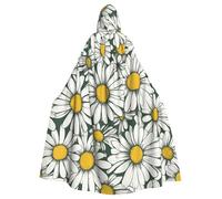 SXOOGE White daisy Unisex Cosplay Costume Halloween Hooded Cape Cloak for Party Dress Up Full-Length Uniform Robe