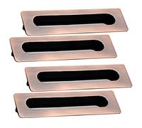 SXPXP Handles 4 Pcs Concealed Embedded Flush Sliding Door Handles, Recessed Furniture Handle Cabinet Pull Hidden for Drawer, Wardrobe and Finger(C,Hole Distance 128mm)