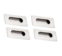 SXPXP Handles 4 Pcs Concealed Embedded Flush Sliding Door Handles, Recessed Furniture Handle Cabinet Pull Hidden for Drawer, Wardrobe and Finger(D,Hole Distance 64mm)