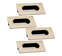 SXPXP Handles 4 Pcs Concealed Embedded Flush Sliding Door Handles, Recessed Furniture Handle Cabinet Pull Hidden for Drawer, Wardrobe and Finger(E,Hole Distance 64mm)