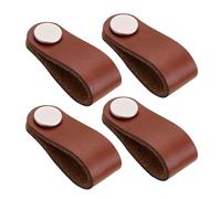 SXPXP Handles Leather Drawer Pull, Wardrobe Cabinet Door Handle Soft PU Pulls Knobs Handles for Cupboard Furniture Hardware(4pcs,Single Hole)