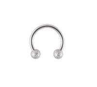 SXQCKJ Ball Septum Ring, Twister Circular Barbell - Tragus Piercing Nose Horseshoe Body Jewelry for Findings Fashion Trendy(Silver B,1.2 * 12+3mm)