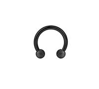 SXQCKJ Ball Septum Ring, Twister Circular Barbell - Tragus Piercing Nose Horseshoe Body Jewelry for Findings Fashion Trendy(Black C,1.2 * 8+3mm)