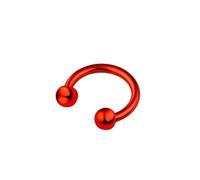 SXQCKJ Ball Septum Ring, Twister Circular Barbell - Tragus Piercing Nose Horseshoe Body Jewelry for Findings Fashion Trendy(Red,1.2 * 6+3mm)