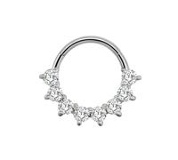 SXQCKJ Cube Zirconia Nose Ring, Septum Daith Tragus Helix Rook Piercing Jewelry Cartilage, for Women Men(16G 1.2 * 10mm,SILVER_NO 7)