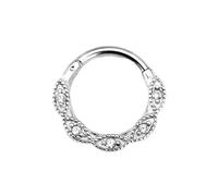 SXQCKJ Cube Zirconia Nose Ring, Septum Daith Tragus Helix Rook Piercing Jewelry Cartilage, for Women Men(16G 1.2 * 8mm,SILVER_NO 12)
