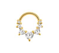 SXQCKJ Cube Zirconia Nose Ring, Septum Daith Tragus Helix Rook Piercing Jewelry Cartilage, for Women Men(16G 1.2 * 8mm,GOLD_NO 9)