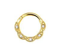 SXQCKJ Cube Zirconia Nose Ring, Septum Daith Tragus Helix Rook Piercing Jewelry Cartilage, for Women Men(16G 1.2 * 8mm,GOLD_NO 13)