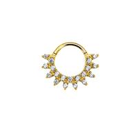 SXQCKJ Cube Zirconia Nose Ring, Septum Daith Tragus Helix Rook Piercing Jewelry Cartilage, for Women Men(16G 1.2 * 10mm,GOLD_NO 3)