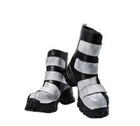 SXQCKJ Men's Fashion Genuine Leather Motorcycle Boots, Gothic Punk Rock Mid Calf Platform Tooling Steam Boots(Gray velvet,5.5 UK)
