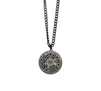 SXQCKJ Vintage Stainless Steel Seals Of The Seven Archangels Pendant, Tetragrammaton Protection Statement Necklace Amulet Jewelry(Black)