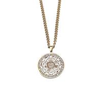 SXQCKJ Vintage Stainless Steel Seals Of The Seven Archangels Pendant, Tetragrammaton Protection Statement Necklace Amulet Jewelry(Gold)