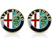 SXQDL Emblems for Alfa Romeo Giulia,Grill/Front/Rear Trunk Logo 3D ABS Signs Badge Decal Car Letters Decal Replacement Car Styling Accessories Auto Accessories,Gold