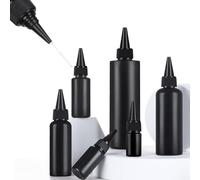SXQIX 20Pcs Empty Black HDPE Plastic Squeeze Squirt Glue Bottles Needle Tip Applicator Squeeze Precision Dispensing With Twist Pointed Top Cap Lightproof Containers For Paint UV Glue (300ML)