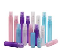 SXQIX 20Pcs Empty Mini Frosted Plastic Fragrance Spray Bottles Perfume Atomizer Mini Spray Bottle Travel Containers Refillable Portable Travel Sample Cosmetics Containers (clear,10ml)