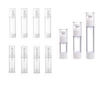 SXQIX 50Pcs 5ML 10Ml 15Ml Airless Pump Bottle Mini Empty Clear Vacuum Travel Pump Bottles Refillable Clear Lotion Containers with For Foundation Essence Cream Toiletries Foundation (15ML Fat)