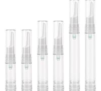 SXQIX 50Pcs 5ml - 15ml Empty Airless Vacuum Cosmetic Container Refillable Clear Travel Pump Bottle for DIY Foundation Gel Lotion Moisturiser Shampoo Toiletry Makeup Tool (5ML)