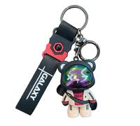 SXQYBZ Creative, Fashionable, Cute Cartoon Rabbit, Little Bear Keychain, Resin Animal Pendant, Backpack, Car Keychain, Skateboarding Bear, uinsex