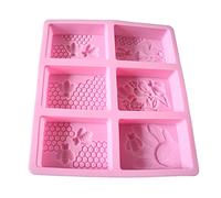 SXRQ 3D Rectangle Bee Silicone Soap Mold Clay Making Cake Chocolate Decorating Baking Tool Soap Mold