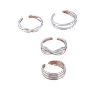 SXRQ 4Pieces Toe Jewelry Collection Toe Rings Fashion Tootsies Rings Opening Holiday Accessories Suitable For Vacations Travel Friendly Jewelry