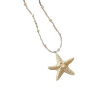 SXRQ Colorful Starfishes Layering Necklace Lightweight Clavicle Chain Jewelry For Women Beach Parties Casual Outfit Gift Pendant Necklace