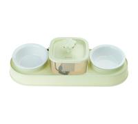SXRQ Dog Feeding Double Bowl Elevating Cats Food Container for Dog with Automatic Water Fountain Pet Watering Supply Waterer