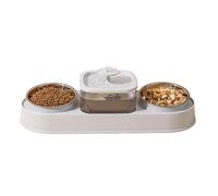 SXRQ Dog Feeding Double Bowl Elevating Cats Food Container for Dog with Automatic Water Fountain Pet Watering Supply Waterer