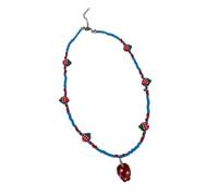 SXRQ Fashionable Colorful Strawberry Necklace Soft and Comfortable Beads Neckchain Jewellery Present for Teens Festival Themed Gift