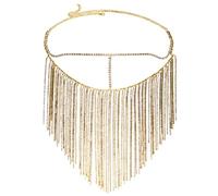 SXRQ Long Tassels Shimmering Rhinestone with Adjustable Chain Crystal Fringes Stylish Jewelry Accessory Fashionable