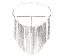 SXRQ Long Tassels Shimmering Rhinestone with Adjustable Chain Crystal Fringes Stylish Jewelry Accessory Fashionable