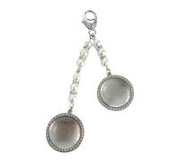 SXRQ Memorial Photo Locket Pendant Adornment for Wedding Bouquet 30Mm Blue Rhinestones Charm with 2 Picture Frames Anniversary Remembrance Gift