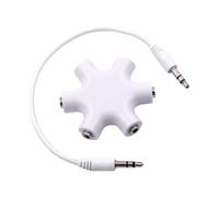 SXRQ Multiple Device 3.5mm Music Distribution Hubs 5 Port Connectors for Headphones Speakers Star Shape Design TangleFree Multiple Port Music Sharing Hubs