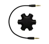 SXRQ Multiple Device 3.5mm Music Distribution Hubs 5 Port Connectors for Headphones Speakers Star Shape Design TangleFree Multiple Port Music Sharing Hubs