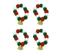 SXRQ Pack Of 4 Plush Cats Collars With Colorful Pompoms Bells Adjust Cats Collar Dog Neckwear For Festival Birthday Party Pet Collar